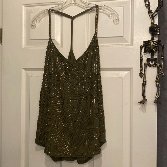 POLO RALPH LAUREN - NWT - tank: 🫒 w gold beads on both sides, lined - XL - Picture 8 of 16